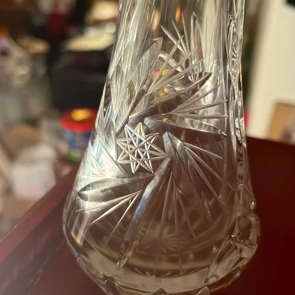 Vintage Lead cut Crystal fluted hand cut base with star design - Picture 11 of 12